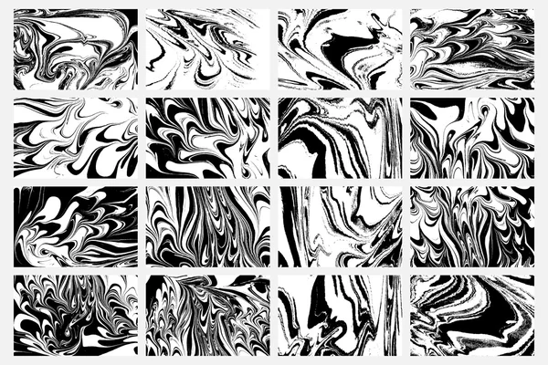 Set of ink marbling textures — Stock Vector