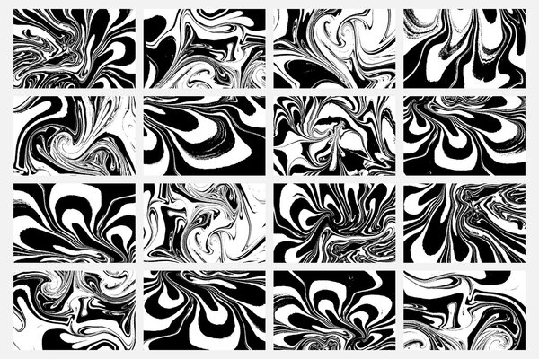 Set of ink marbling textures