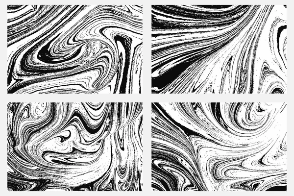 Set of ink marbling textures — Stock Vector