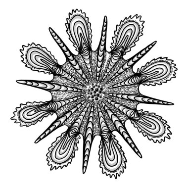 Coronavirus COVID-19, bulaşıcı maddenin soyut sanat çizimi ya da bulaşıcı bakteri virüsü ya da alerji poleni, mikrobiyoloji çizimi. Hastalık patojen organizması, viroloji. Vektör.