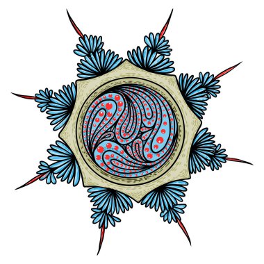 Coronavirus hastalığı Covid 19 enfeksiyonu, ortasında DNA veya RNA olan patojenik organizma, resim çizimi. Bulaşıcı madde ya da bulaşıcı solunum yolu enfeksiyonu. Virüs hücre vektörü. 