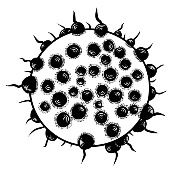 Coronavirus Covide Infection Organisme Pathogène Avec Adn Arn Milieu Dessin — Image vectorielle