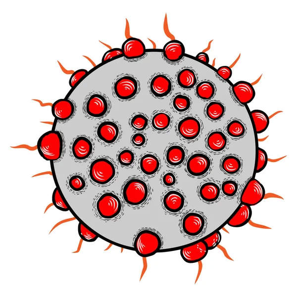 新颖的科罗纳维斯Covid 19艺术绘图 中间有Dna或Rna的病原生物 传染性物剂 流感病毒污染 空气污染 空气中花粉过敏原颗粒 — 图库矢量图片