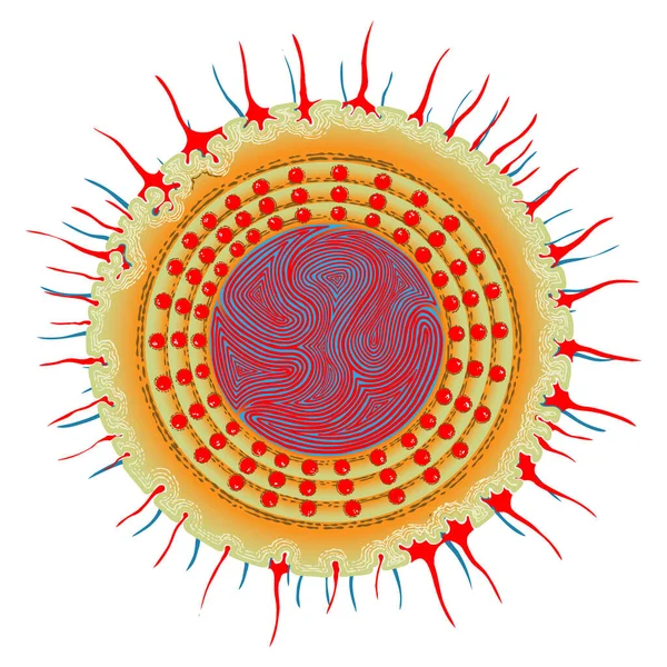 Cellule Organismi Patogeni Del Coronavirus Batteri Infettivi Germinali Contagiosi 2019 — Vettoriale Stock