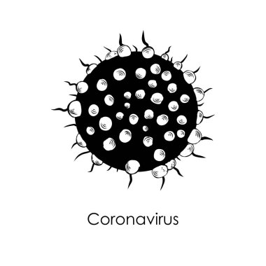 Coronavirus patojen organizma hücresi ve bulaşıcı madde veya bulaşıcı bakteri. 2019-nCoV, Covid-2019, Covid-19 Viral Corona virüsü DNA veya RNA ile, sanatçı yorumlama çizimi. Vektör.