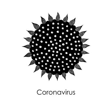 Coronavirus patojen organizma hücresi ve bulaşıcı madde veya bulaşıcı bakteri. 2019-nCoV, Covid-2019, Covid-19 Viral Corona virüsü DNA veya RNA ile, sanatçı yorumlama çizimi. Vektör.