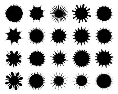 Coronavirus COVID-19 sanat çizimi ve en yaygın ve ölümcül insan virüsleri. Patojen organizma Hiv, Ebola, Grip, Hepatit vs. Hücreler ve bulaşıcı maddeler veya bulaşıcı mikrop bakterileri. Vektör.