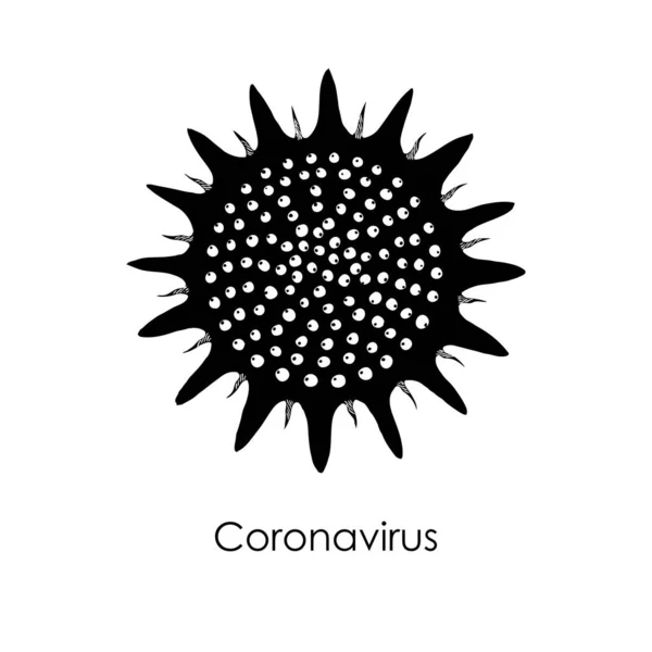 코로나 바이러스 병원체 세포와 전염성 전염성 박테리아 2019 Ncov Covid — 스톡 벡터