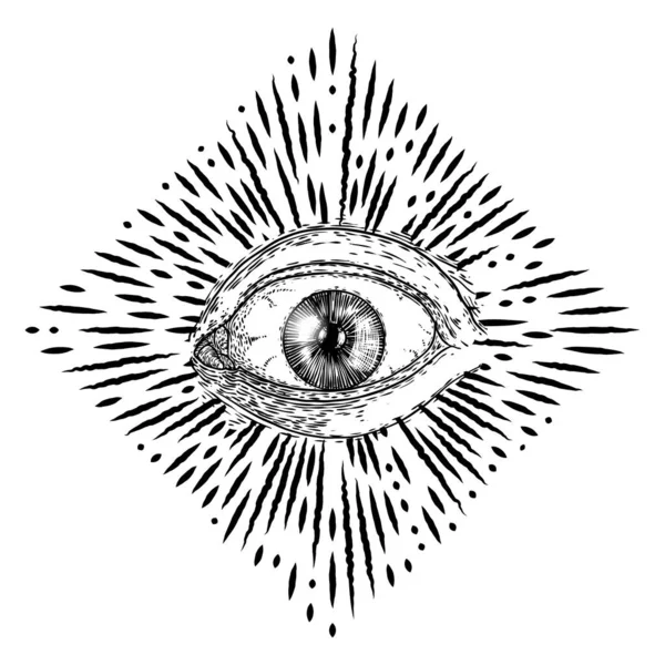 Todos Vendo Olho Olho Providência Fundo Decorativo Geometria Sagrada Símbolo — Vetor de Stock