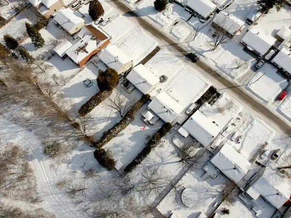 Flygfoto Över Staden Hundratals Hus Fågelperspektiv Topp Utsikt Förorten Stadsbebyggelse — Stockfoto