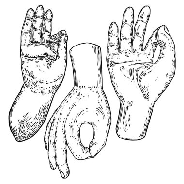 Buddha Gyan-mudra el hareketi hazır. Meditasyon yaparken yoga mudrası. Bilginin Mudra jnana 'sı, Budizm veya Hinduizm element vektörü çiziyor.