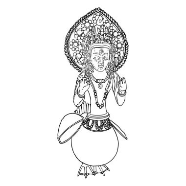 Kinnara, Hindu mitolojisi karakteri, Himalayalardan geliyor. Vektör.