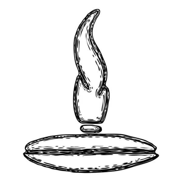 Lámpara Llama Fuego Lámpara Aceite Tallada Piedra Luz Que Emana — Archivo Imágenes Vectoriales