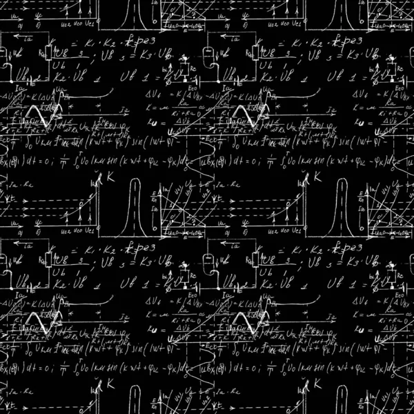 Matemáticas Patrón Sin Costura Patrón Sin Fin Con Escritura Mano — Archivo Imágenes Vectoriales