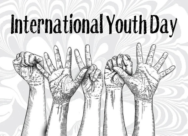 Concepto Día Amistad Día Internacional Juventud Celebración Del Año Internacional — Vector de stock