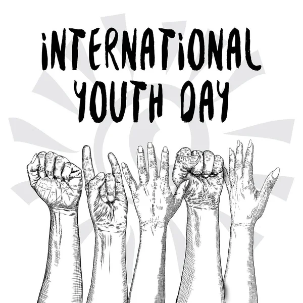 Concepto Día Amistad Día Internacional Juventud Celebración Del Año Internacional — Vector de stock