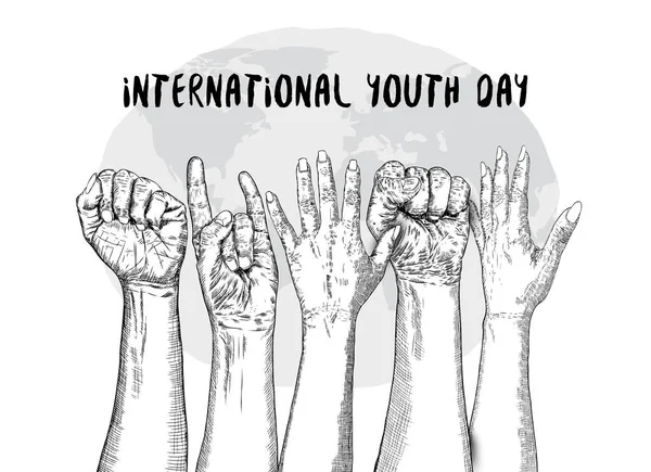 Journée Internationale Jeunesse Aij Est Une Journée Sensibilisation Désignée Par — Image vectorielle