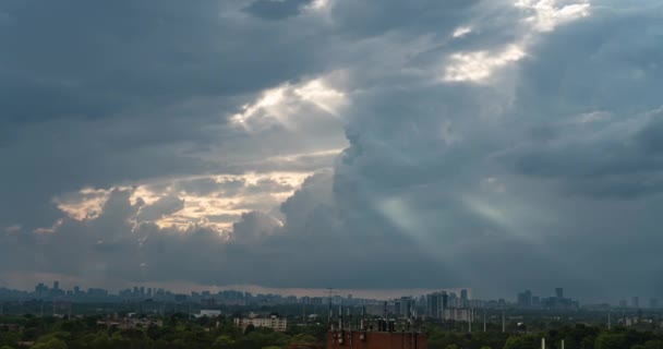 Sky Time Lapse Raw Beautiful Blue Close Clouds Scape Background — Stok Video