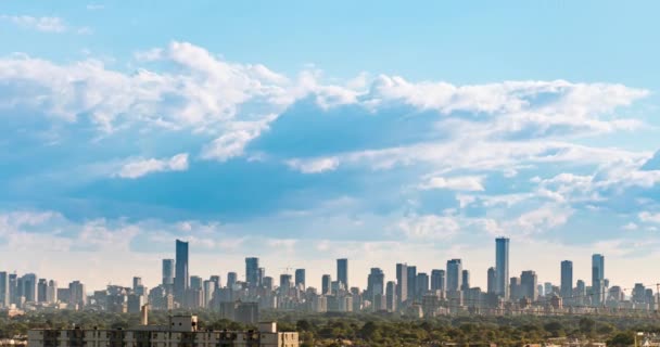 Toronto Kanada Malowniczy Widok Panoramy Miasta Zachmurzenie Upływu Czasu Słoneczny — Wideo stockowe