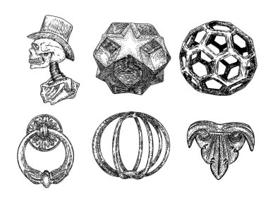 Gerçekçi düşük çokgen geometri şekli yıldız kristalleri ve diğer tasarım elementleri. 3 boyutlu geometrik çizim. Vektör.