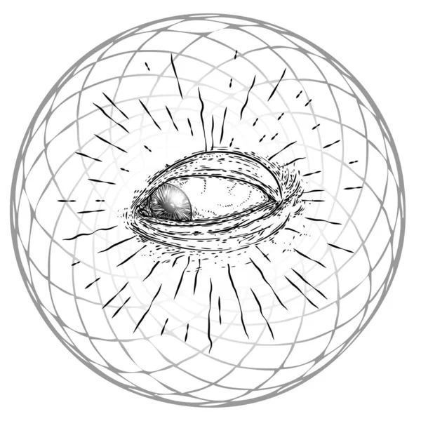 Alle Ziende Oog Symbool Element Variatie Alchemie Religie Spiritualiteit Occultisme — Stockvector