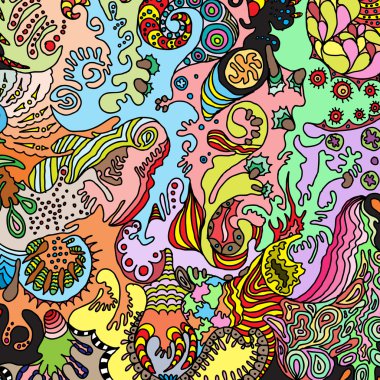 arka plan kroki abstract, kare çizilmiş doodle süs, el