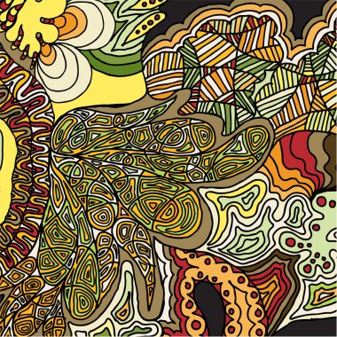 Elle çizilmiş süs doodle