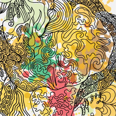 Suluboya arka plan ile soyut kroki