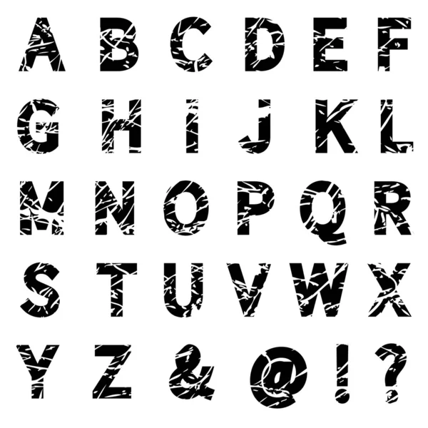Grunge letras del alfabeto — Vector de stock