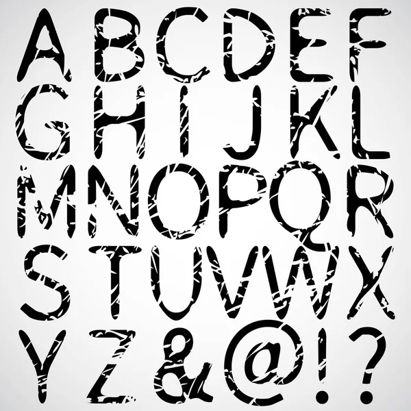 Grunge alfabetet bokstäver — Stock vektor