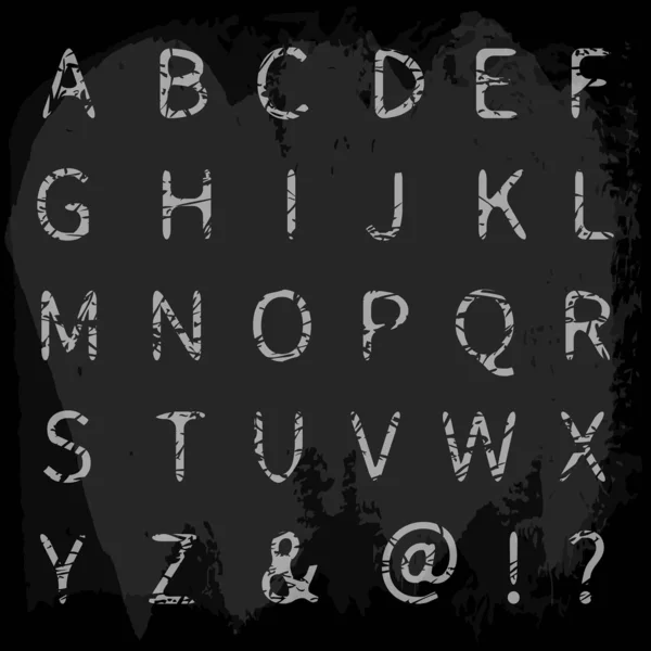 Letras del alfabeto tiza — Vector de stock