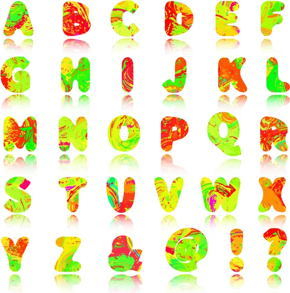 Lettere alfabetiche colorate — Vettoriale Stock