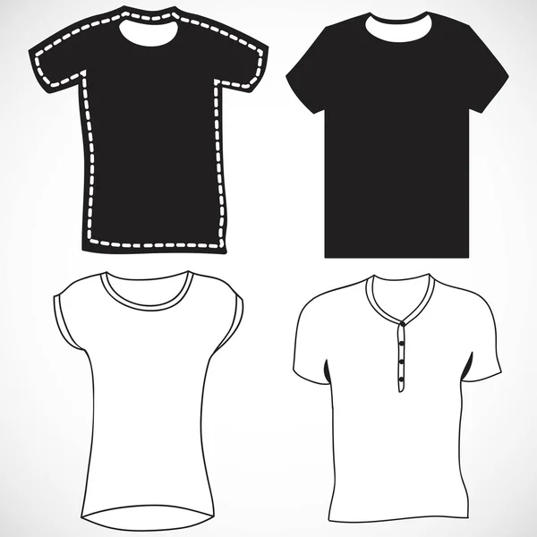 T-shirts homme et femme — Image vectorielle