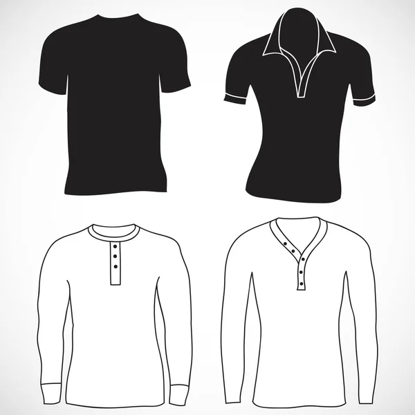 T-shirt blanc et gabarit manches longues — Image vectorielle