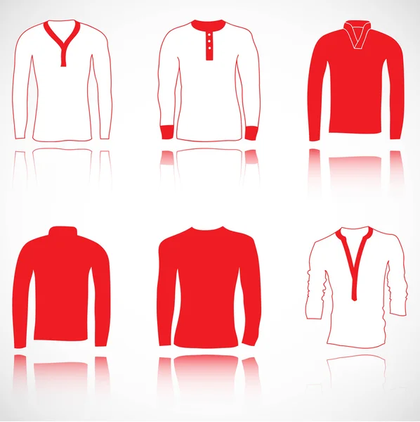 T-shirt, jerseys and sweater set — Stock Vector