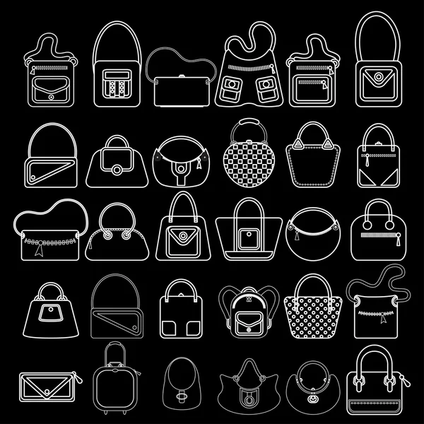 Juego de iconos de bolsos — Archivo Imágenes Vectoriales