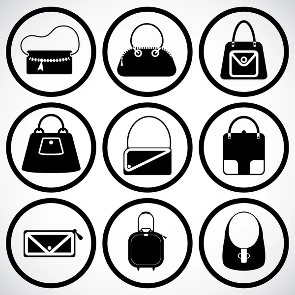 Juego de iconos de bolsos — Archivo Imágenes Vectoriales