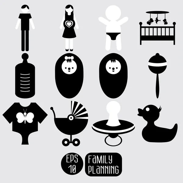 Baby icons set. — Stock Vector