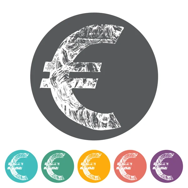 Euro platte pictogram — Stockvector
