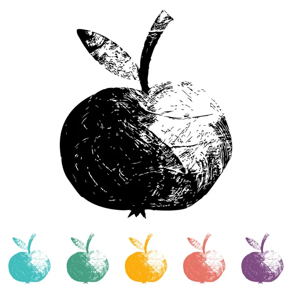 Apfel-Ikonen, flach, — Stockvektor