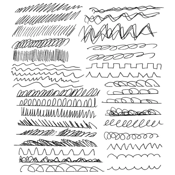 Hand-drawn line border set — Stock Vector