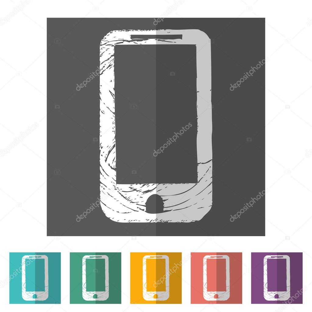 Phone flat icon set