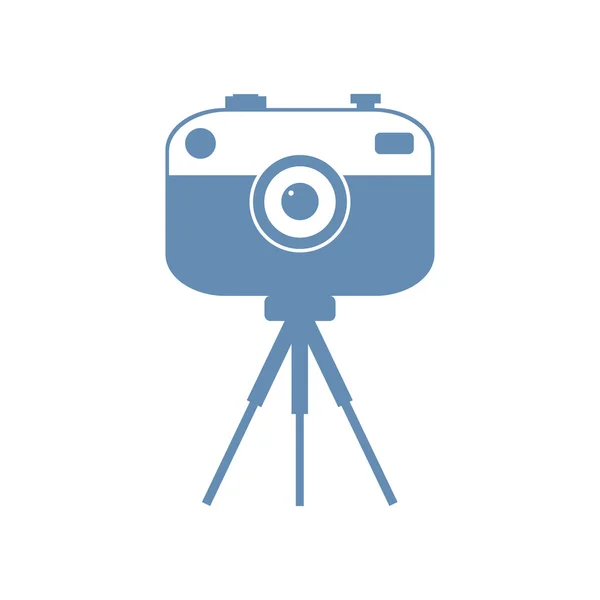 Camera on small tripod — Stock Vector