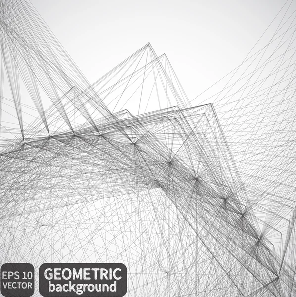 Fundo geométrico preto e branco — Vetor de Stock