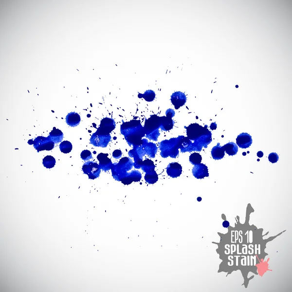 Blauwe aquarel spatten — Stockvector