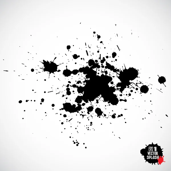 Zwarte inkt splatter achtergrond — Stockvector