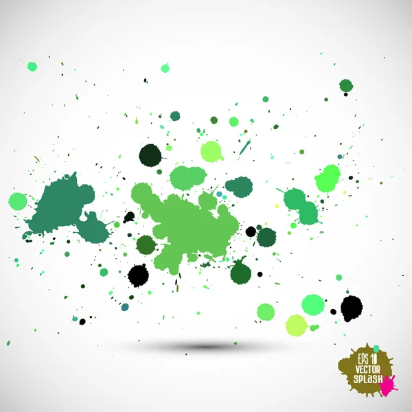 Green paint splats — Stock Vector