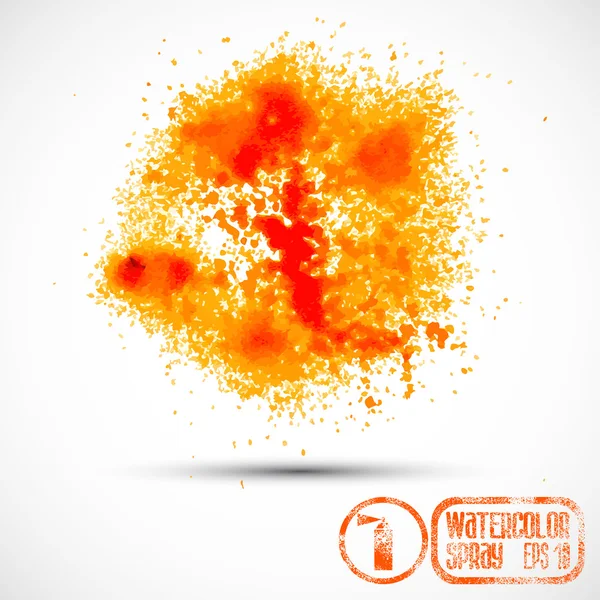 Aquarel oranje spray — Stockvector