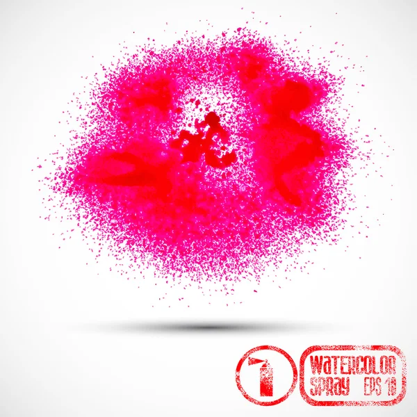 Aquarel roze spray — Stockvector