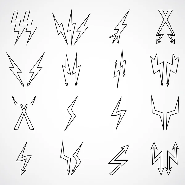 Lightning ikoner set — Stock vektor